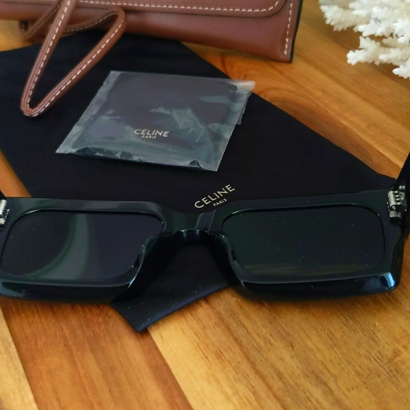 CELINE 🔥 NWT 🔥 Bold Three Dots 54MM Rectangular Sunglasses. NEVER USED! - Picture 6 of 17
